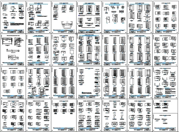 Storage Cabinet Designs DWG Wardrobe Drawer Units With Sizes