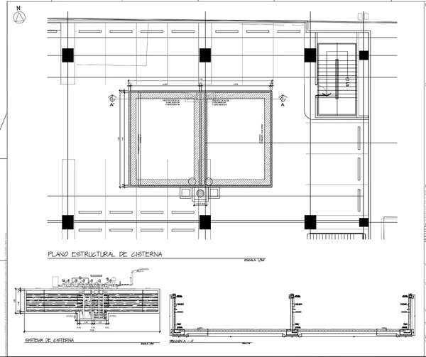 Structural Cistern Detail DWG 11.60x7.80 Tank Pump Room Plan