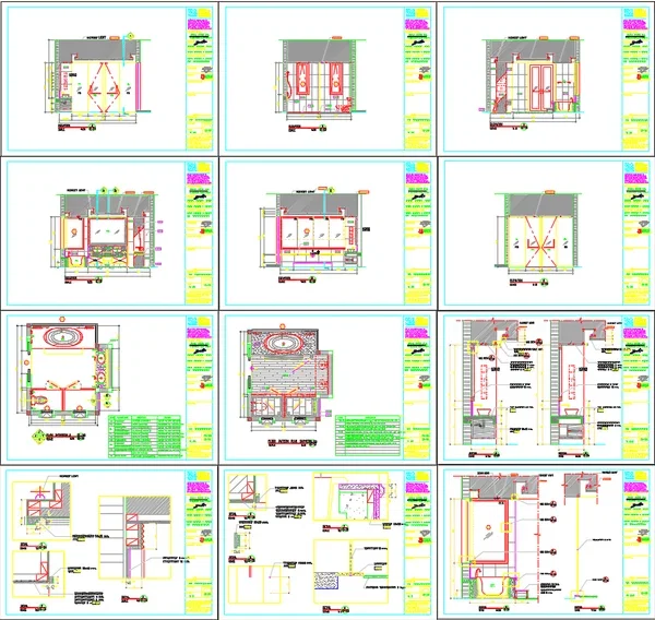 Toilet Bathroom Detail DWG With 3.10m Layout Plan Elevations