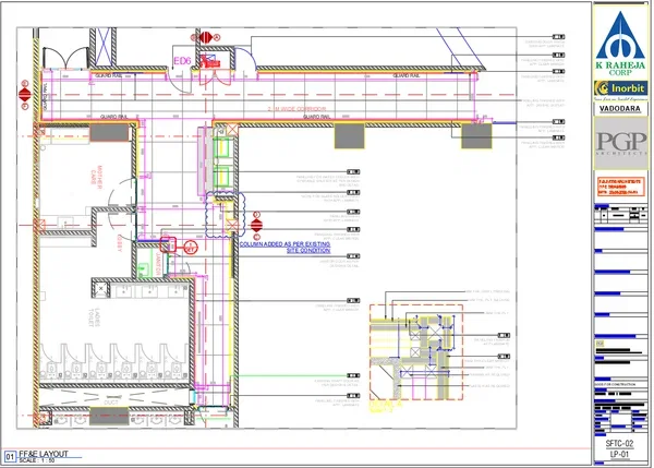 Toilet Corridor Layout DWG With 2.1m Corridor FF EFL RCP Detail