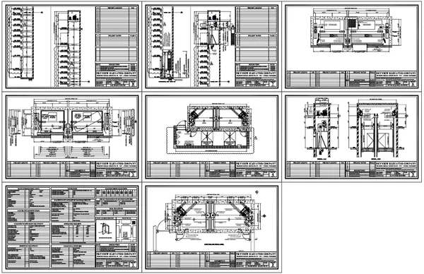 Car Parking Elevator DWG With Floor Detail and Shaft Layouts