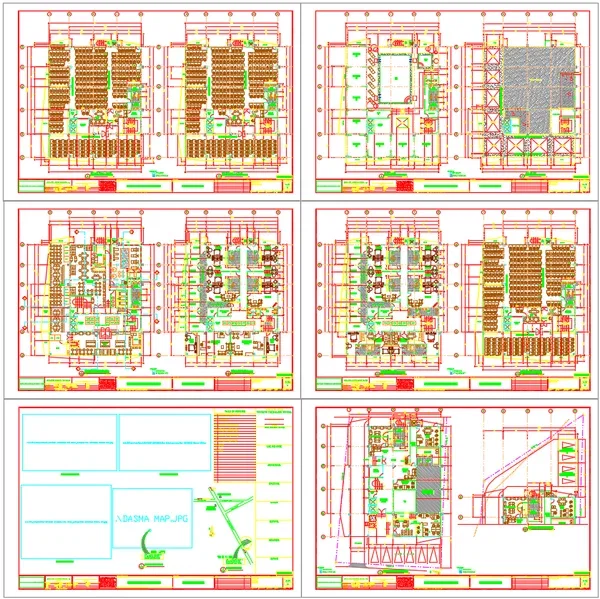 Commercial Building Layout And Interior Plan DWG Sheets files