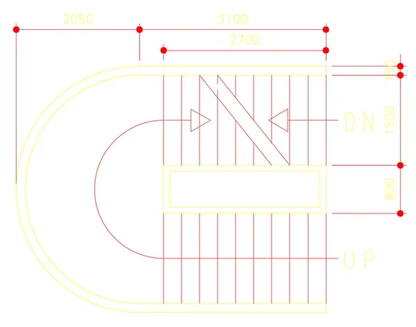 Curved Staircase Detail AutoCAD DWG Section Design Drawing files