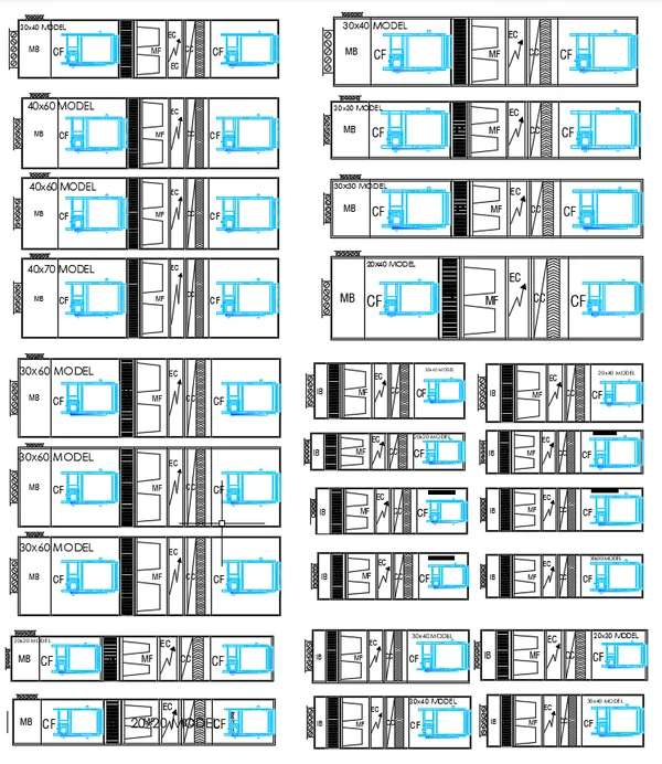 HVAC Air Handling Unit DWG Layout With Dimension And Weight Data