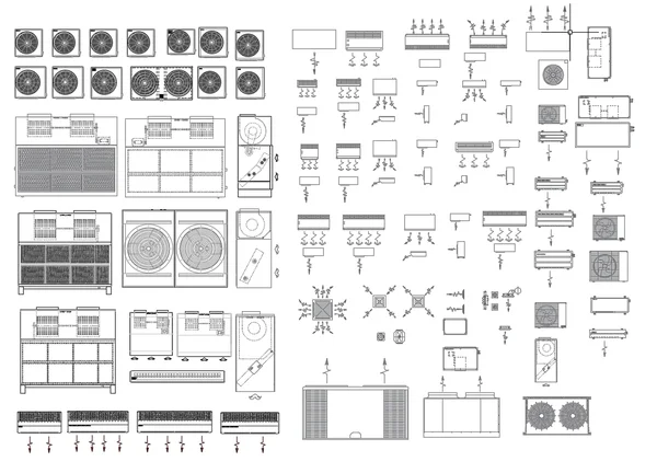 HVAC Outdoor Unit Fan Coil Layout Plan 1200x800 CAD File Files