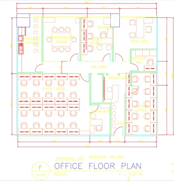 Modern Office Floor Plan DWG Workspace Layout Design dwg File