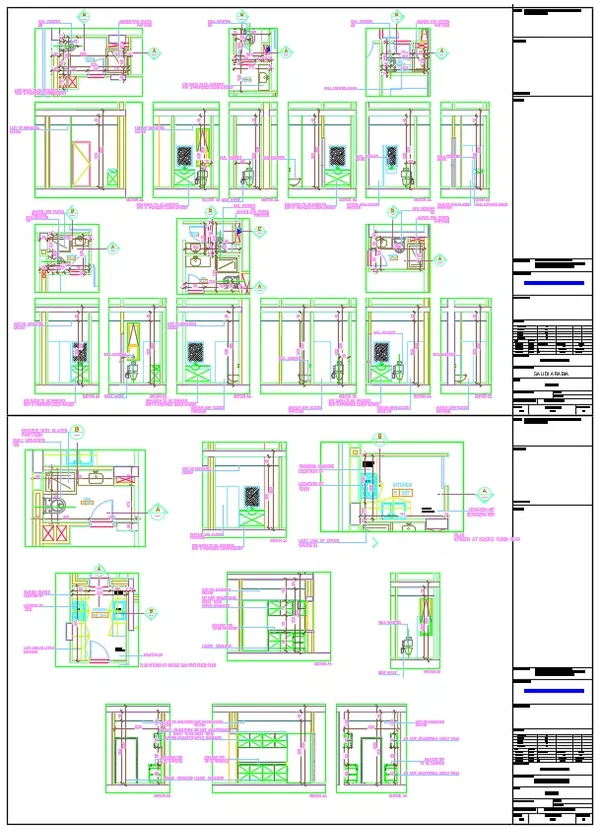 Modern Toilet and Kitchen Interior Detail DWG files Design Plan