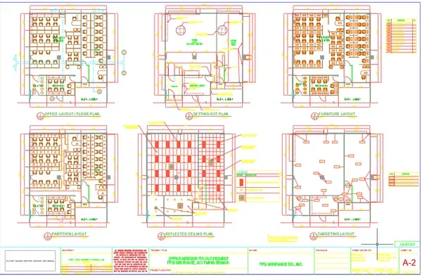 Office Interior Fit Out Layout DWG Plan With Ceiling Designs