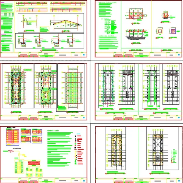 Residential Building Structural Detail AutoCAD DWG Layout plan