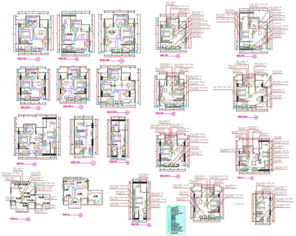 Residential Electrical Layout Plan DWG Drawing Size 8600x8570 mm