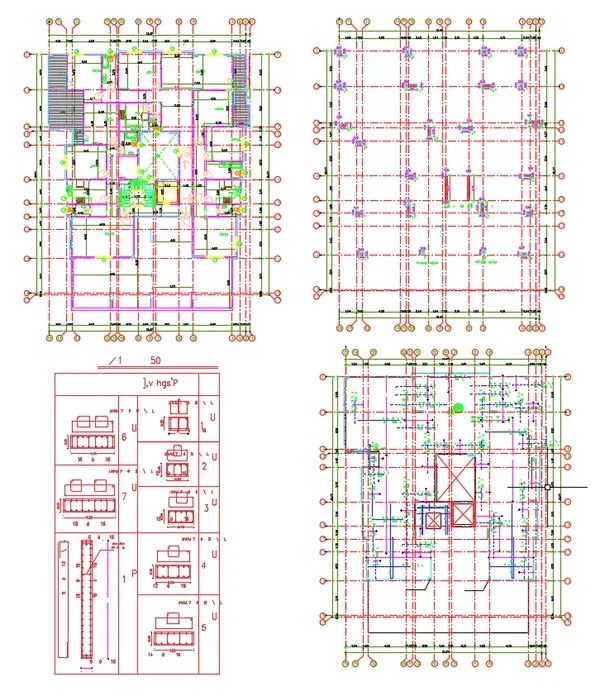 Residential Housing Planning DWG Structural Floor Plan Design