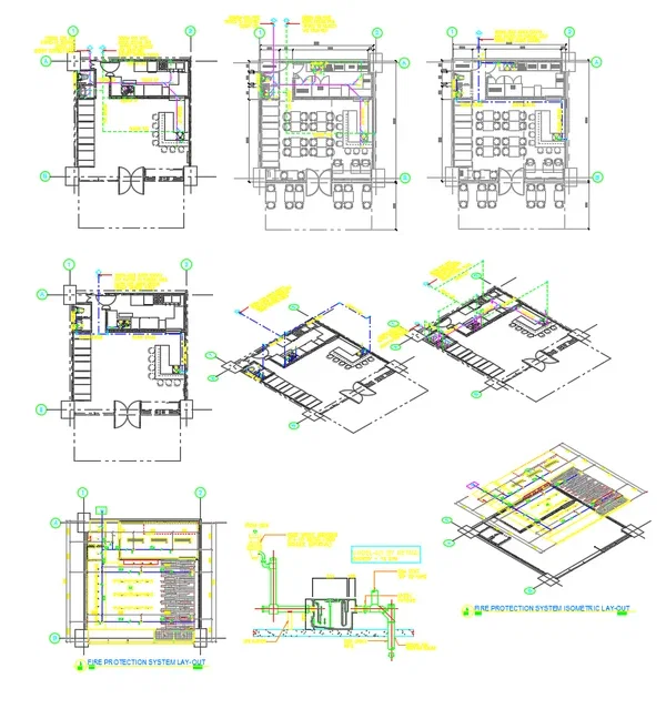 Restaurant Plumbing Fire Protection System AutoCAD DWG Plans