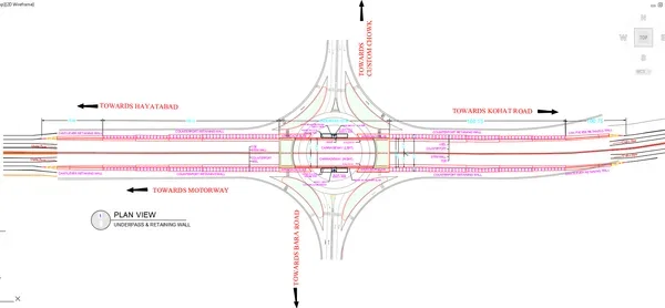 Road Underpass and Retaining Wall Plan AutoCAD DWG Design file