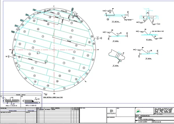 Storage Tank Cone Bottom Welding DWG Mechanical Layout Plans
