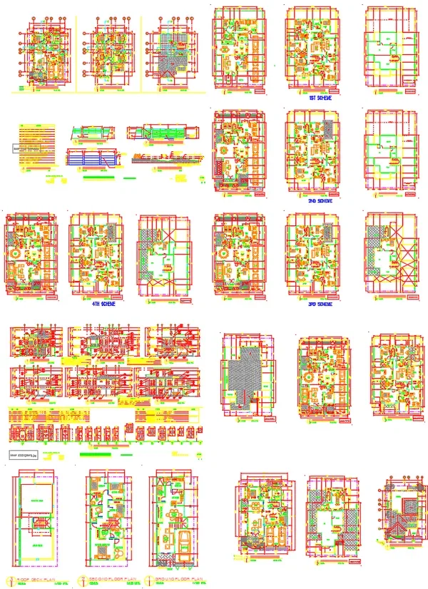 Two Storey Residence Floor Plan and Roof Deck DWG Files Design