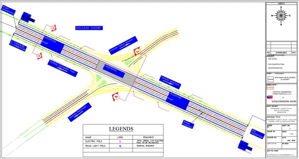 Underpass Diversion Safety Road Layout AutoCAD DWG Plan files