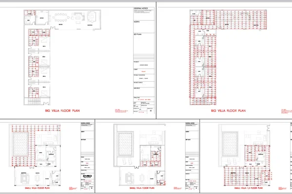Villa Floor Plans DWG Big Small Layout With Dimensions Design