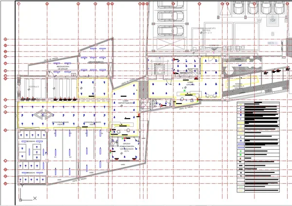 Basement Electrical Layout Plan DWG with Parking and Lobby Design