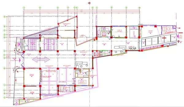 Basement Parking and Service Floor Plan DWG with Utility Layout