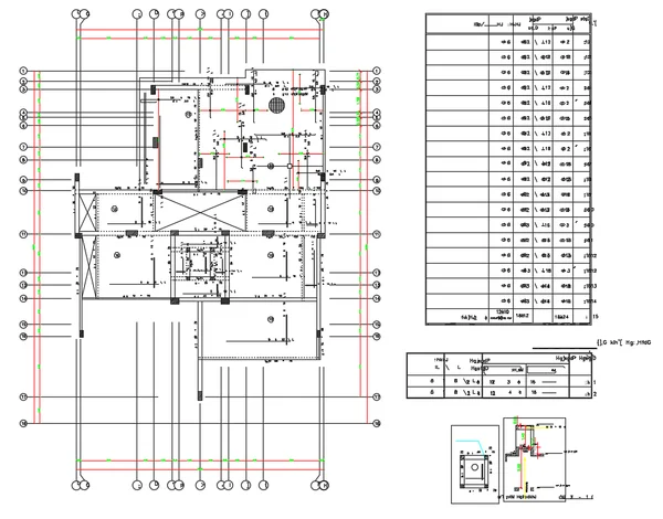 Column Footing and Structural Layout AutoCAD DWG Design Detail Plan