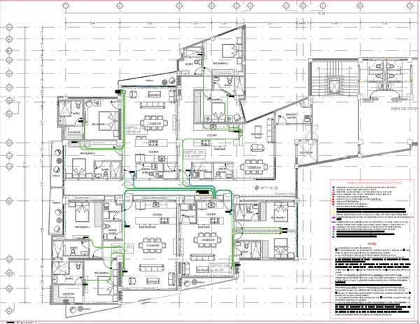 Residential Electrical Layout Plan DWG for Apartment Floor Design