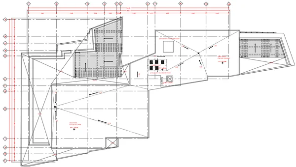 Roof Plan DWG with Solar Panel Areas and HVAC Equipment Layout