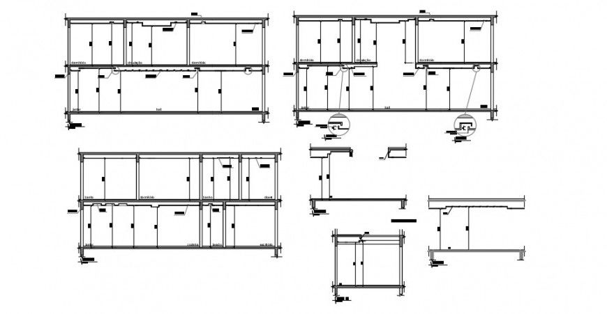 2d cad drawing of House gypsum heating rough plan auto cad software