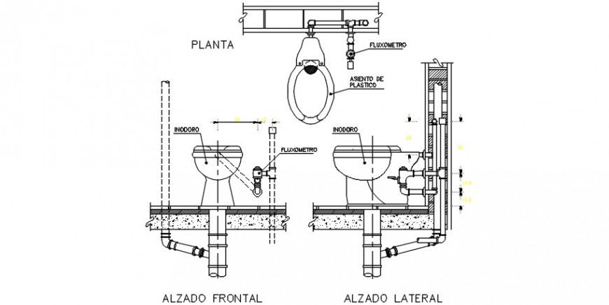  2 d  cad drawing of Fluxo meter auto cad software