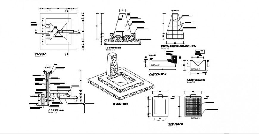 2 d cad drawing of Aqueduct bridge auto cad software