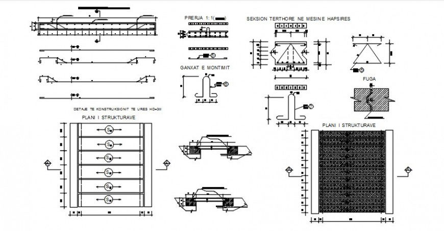  2 d cad drawing of Concrete bridge auto cad software