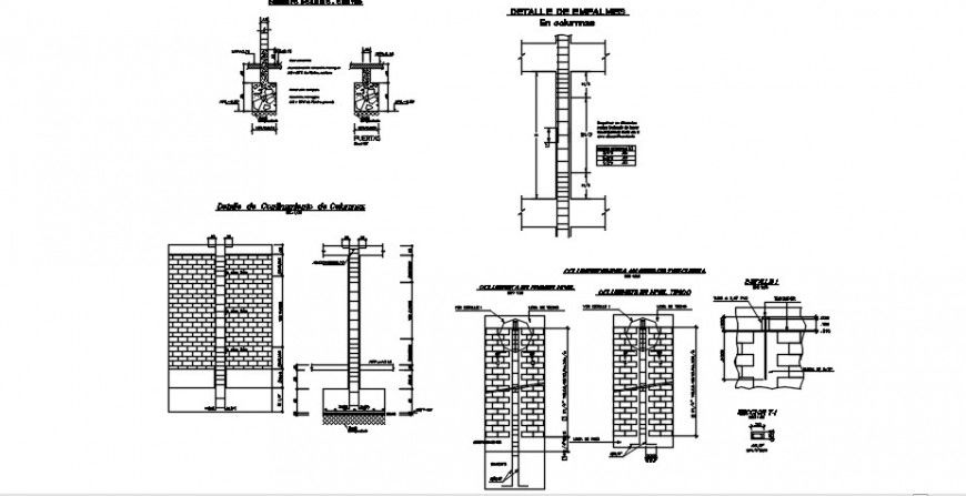 2 d cad drawing of Detail of foundation auto cad software