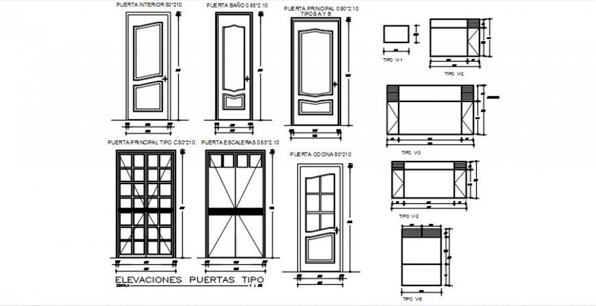 2 d cad drawing of Drum door section and elevation section auto cad software
