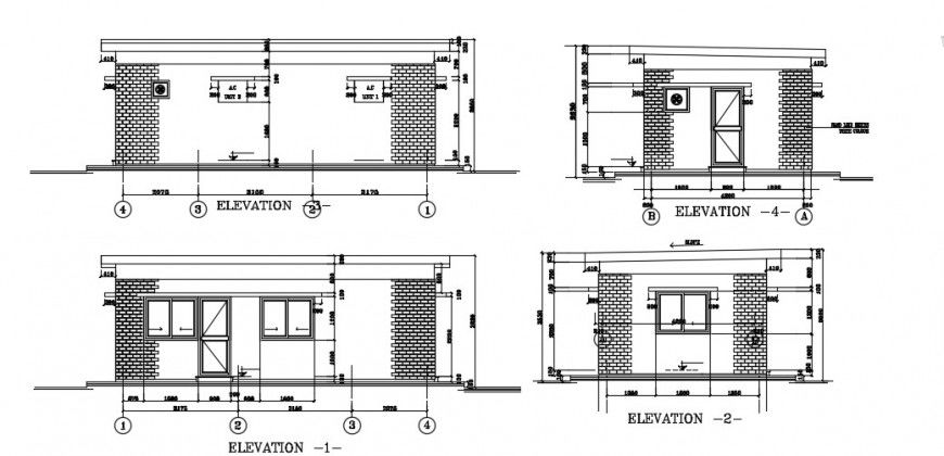 2 d cad drawing of Earth guard house auto cad software