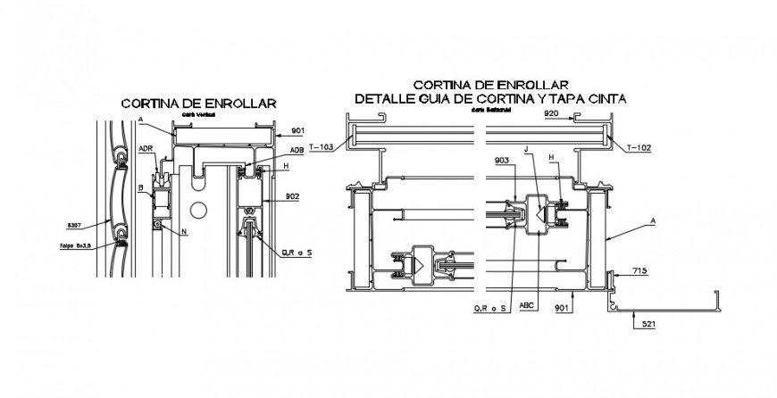 2 d cad drawing of En roller construction system auto cad software