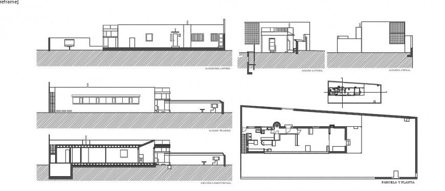 2 d cad drawing of End wall fascia detail auto cad software