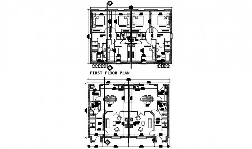 2 d cad drawing of First-floor plan auto cad software
