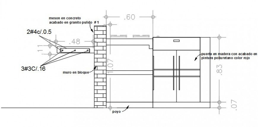 2 d cad drawing of Kitchen refrigerator Auto Cad software