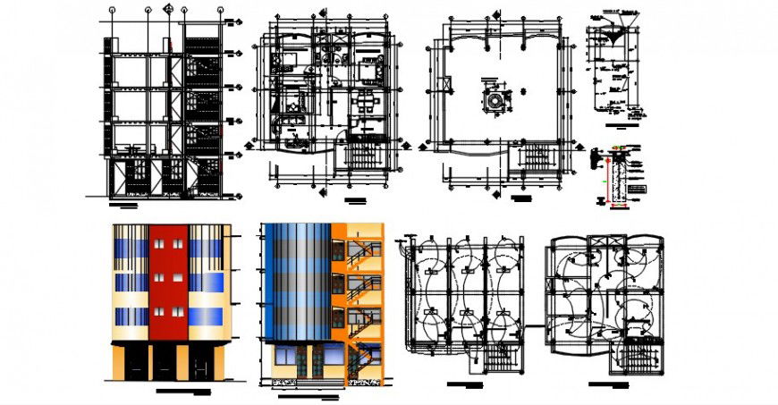 2 d cad drawing of Multifamily housing auto cad software