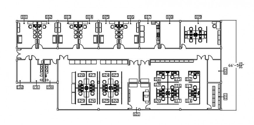 2 d cad drawing of Offices modulated equipped auto cad software