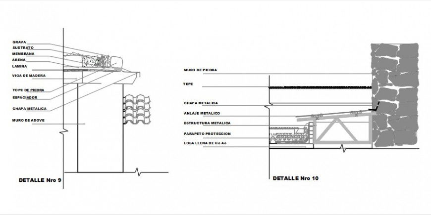 2 d cad drawing of Roof inclined detail auto cad software