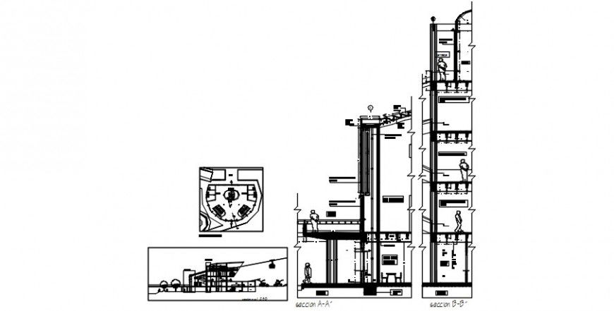 2 d cad drawing of Section face detail auto cad software