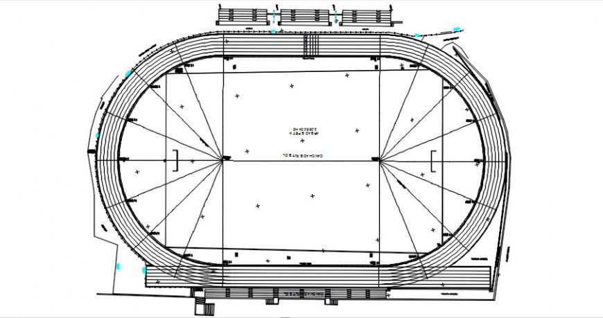  2d cad drawing of Athletic track auto cad software