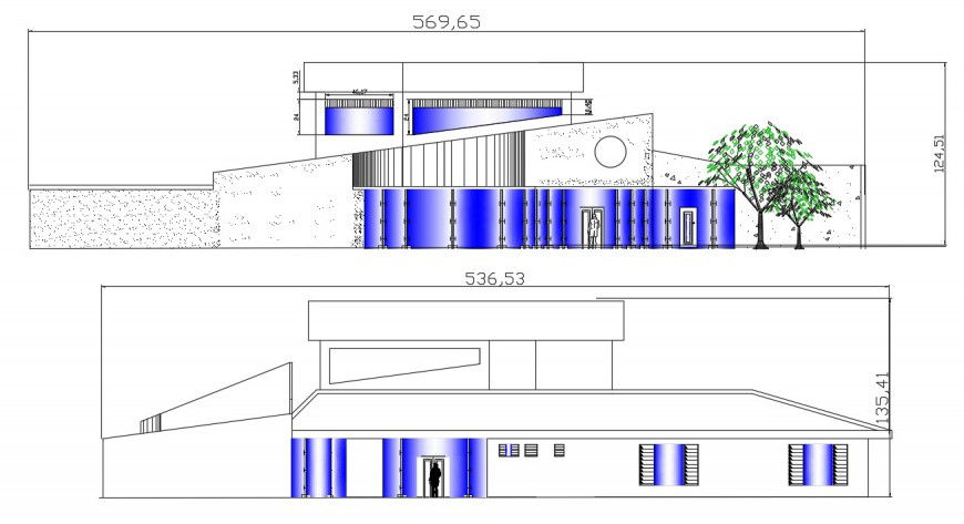2d cad drawing of Bench to treat Taylor exterior elevation autocad software