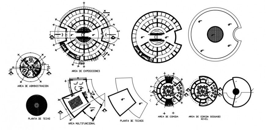 2d cad drawing of Business center and exhibition section auto cad software