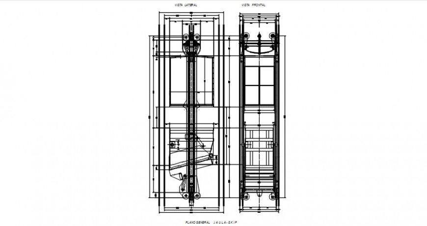  2d cad drawing of Cage detail auto cad software