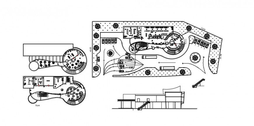  2d cad drawing of food market elevation auto cad software