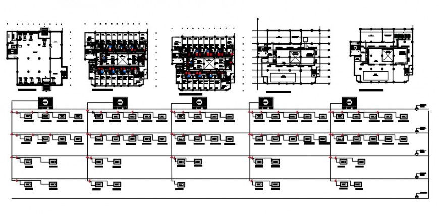 2d cad drawing of Hotel air conditioning duct work auto cad software