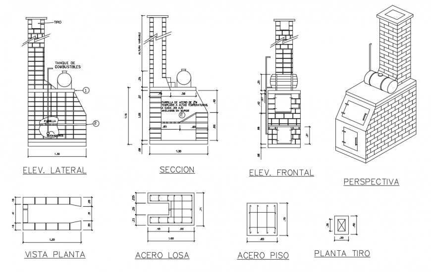 2d cad drawing of Incinerator autocad software