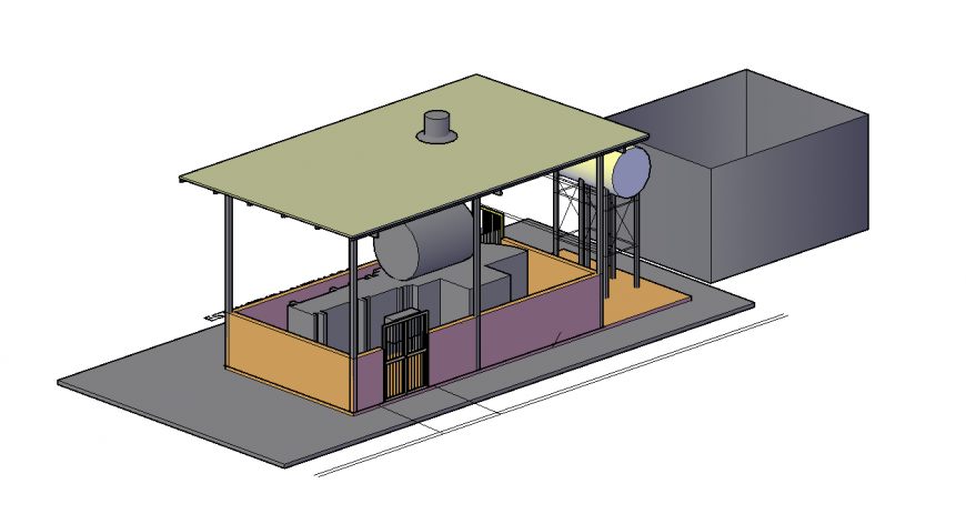  2d cad drawing of Incinerator hospital autocad software