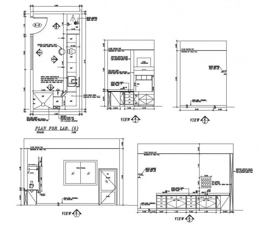 2d cad drawing of lab top elevation AutoCAD file